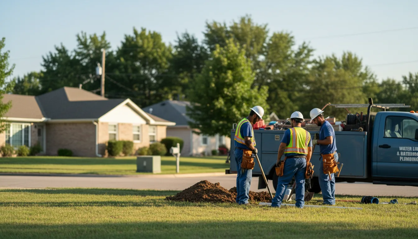 Residential water line and bathroom plumbing service in Maywood, MO